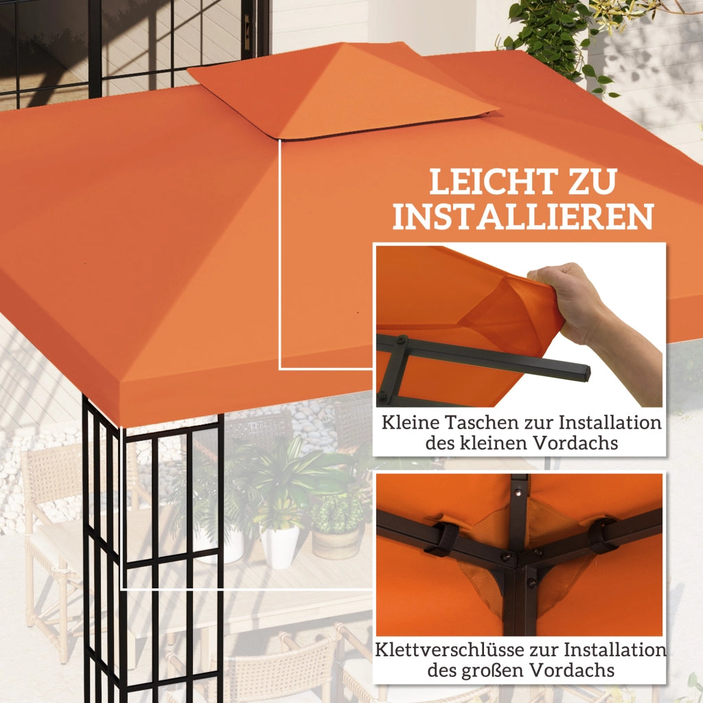 Copertura per Gazebo 3x3m ¨C zephmum ¨C Impermeabile Polyester Rosso Ruggine