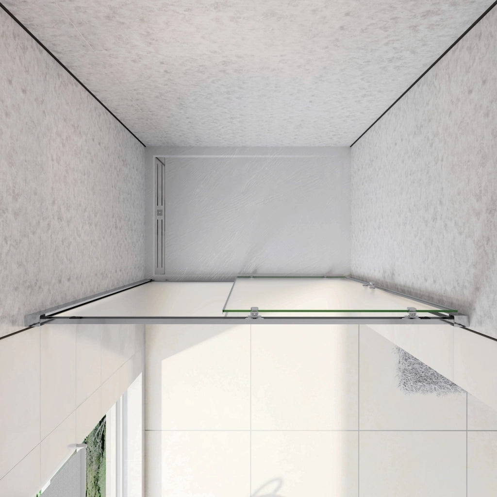 130x185 cm Porta Doccia Per Nicchia Anta Scorrevole Ingresso Laterale In Vetro Temperato 5mm Satinato Opaco