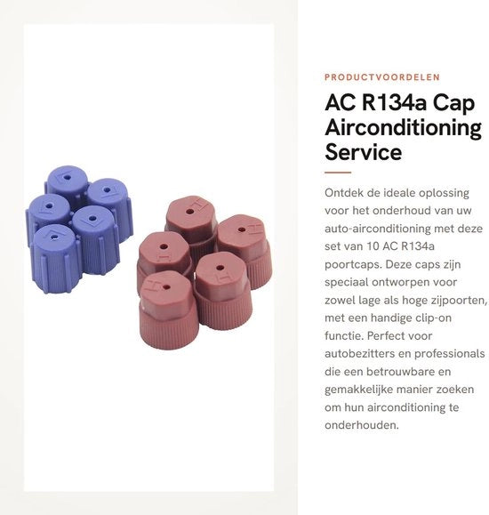 Capsule di condizionamento dell'aria 10 pezzi - Capsule di servizio R134a - Coperture di pressione bassa/alta - 13mm/16mm - Resistenti alla pressione - Resistenti alla corrosione - Capsule di condizionamento dell'aria