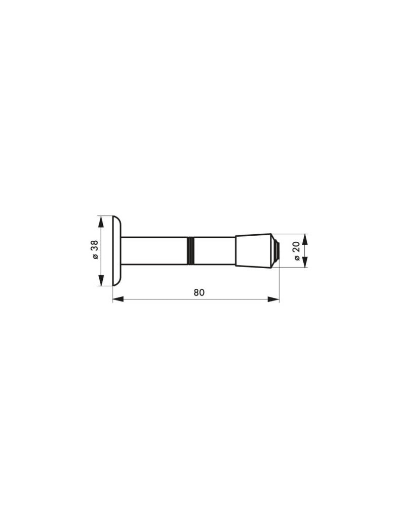 Fermaporta a muro cromato, lunghezza 80 mm – Serrurerie de Picardie