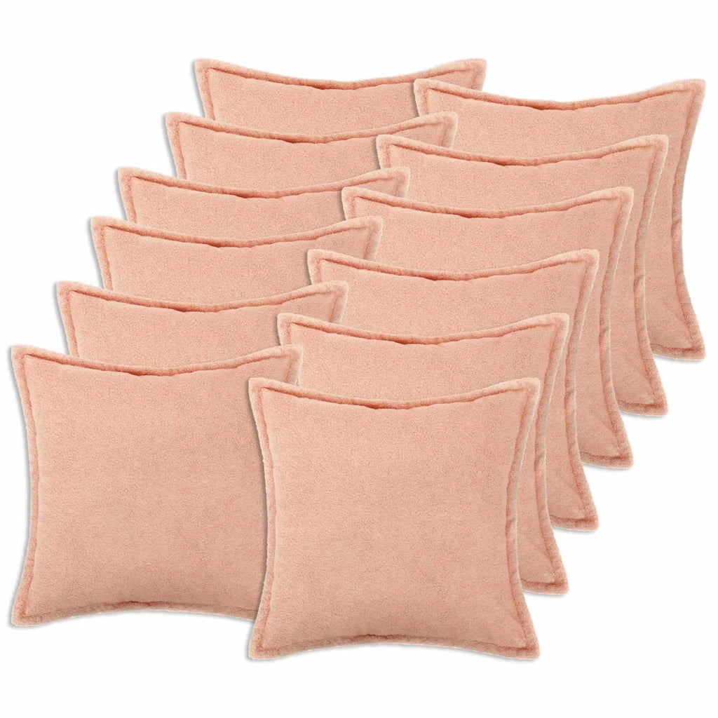 Federa 12 pcs HOUTEN Rosa 45 x 45 cm Bouclé 918669