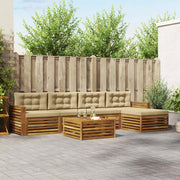 Set di divani da esterno con cuscino 6 pcs Naturale e Beige 3373348