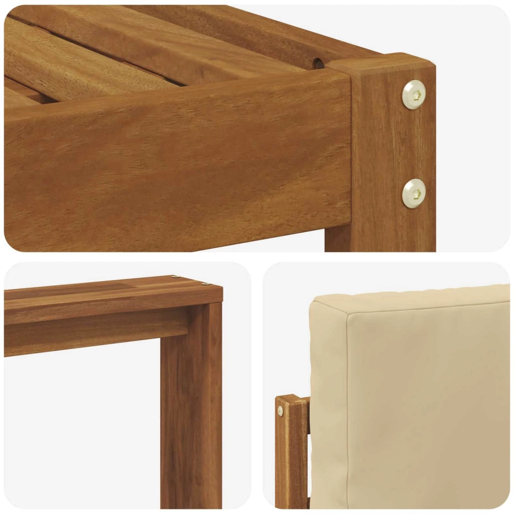 Set di divani da esterno con cuscino 7 pcs Naturale e Beige 3366716