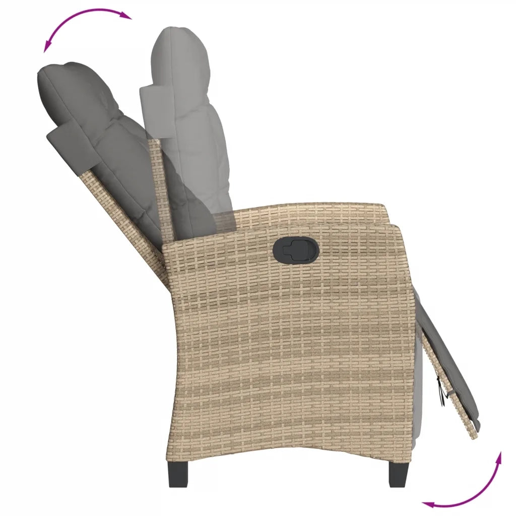 Set Pranzo da Giardino 7 pz con Cuscini Beige Misto Polyrattan 3213027