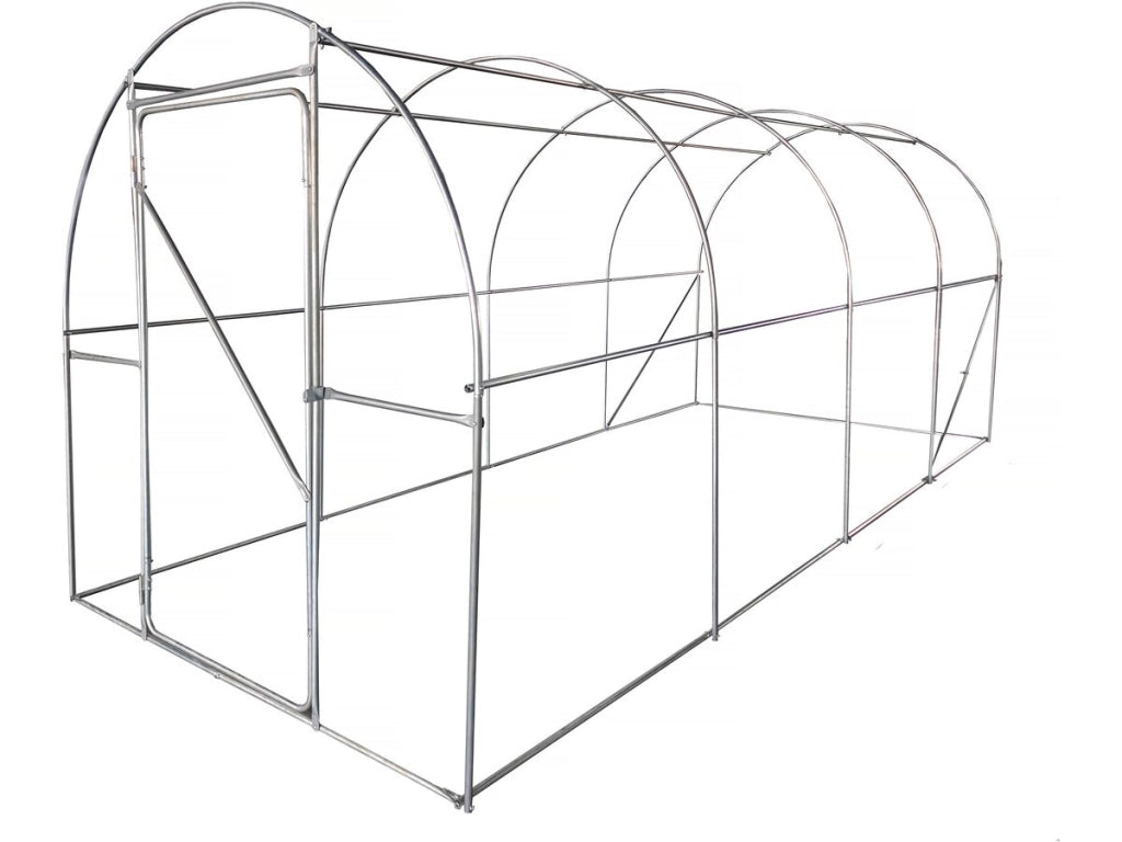 Serra a tunnel da giardino "Mimosa" con porta - 9 m² - 180 g - Bianco