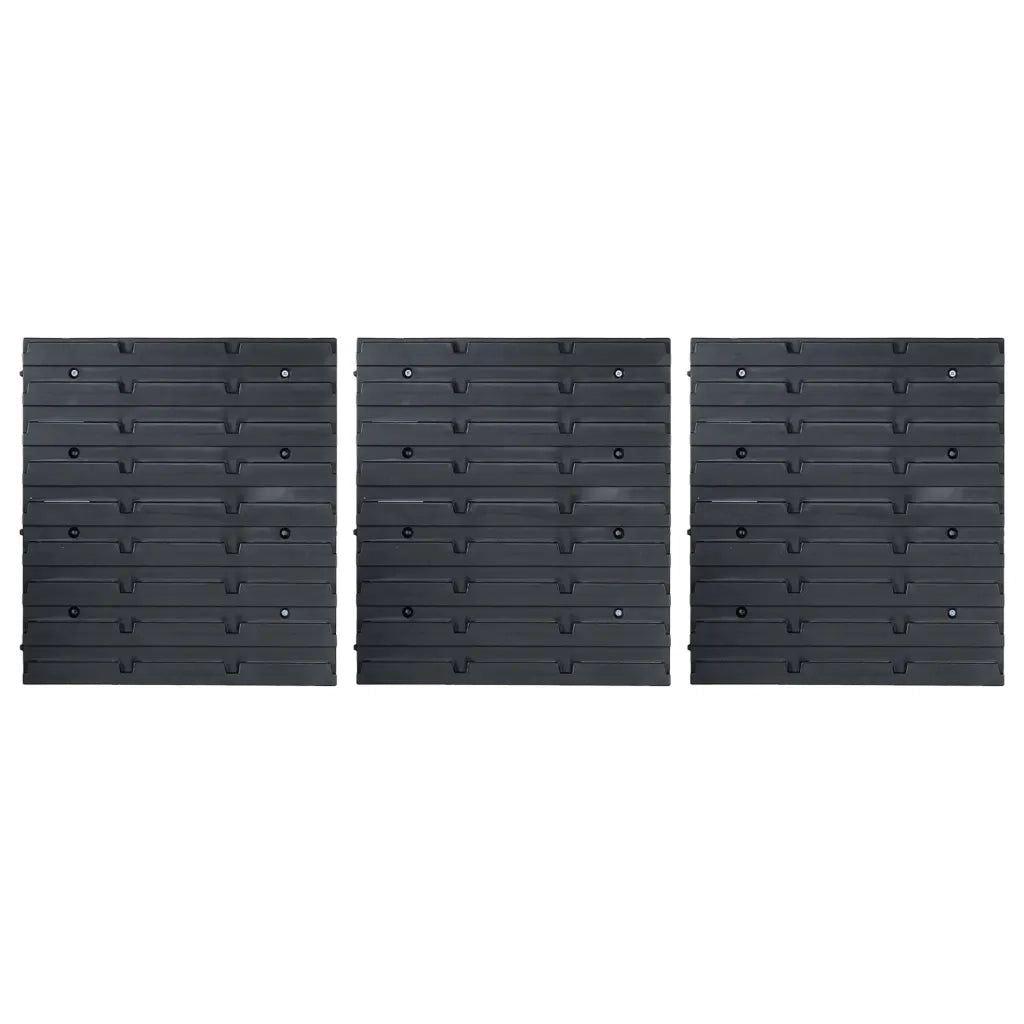 Kit Contenitori 48 pz con Pannelli a Parete Blu e Nero 150805