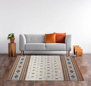 Tappeto Arredo Moderno Morbido in Ciniglia Ingresso Antiscivolo Prodotto Italiano  Soggiorno Camera Salotto Disegni Piazzati Cotone Varie Misure Grande Loom/Ruggine - 65x175 cm