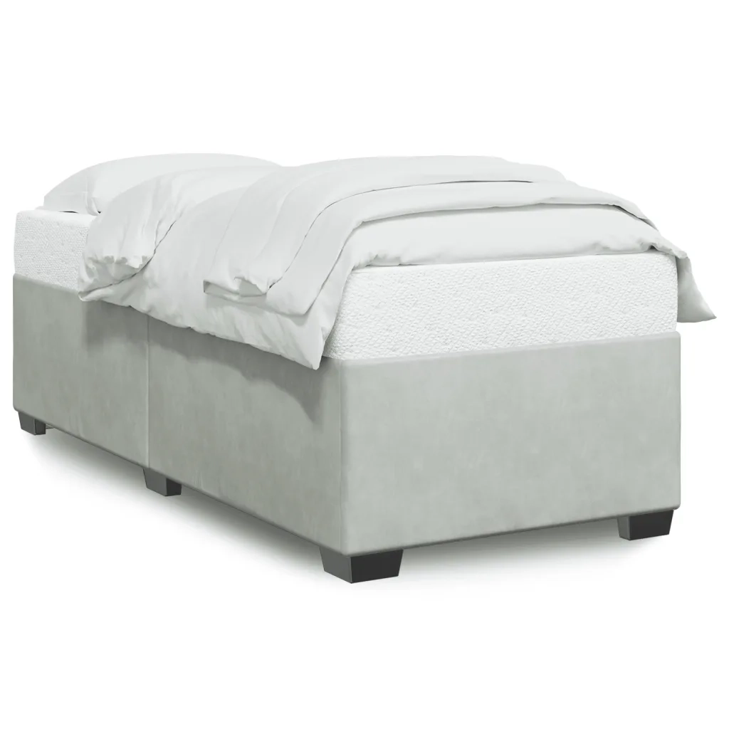 Giroletto senza Materasso Grigio Chiaro 90x200 cm Velluto