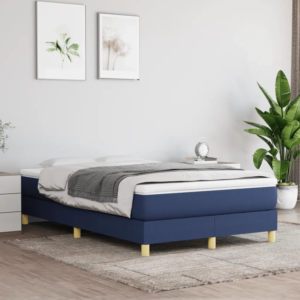 Giroletto a Molle con Materasso Blu 120x190 cm in Tessuto