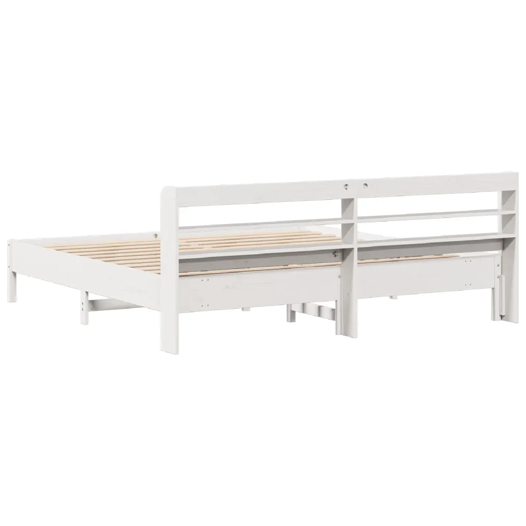 Letto senza Materasso-Struttura Letto Bianco 180x200 cm Legno Massello di Pino 652747