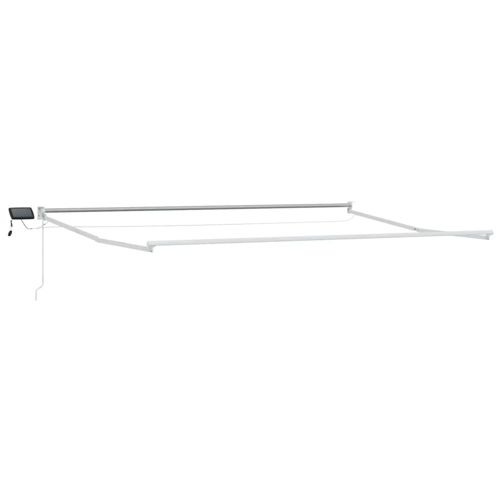 Tenda retrattile manuale con LED-Tenda parasole per balcone Giallo e Bianco 4 ¡Á 3 m