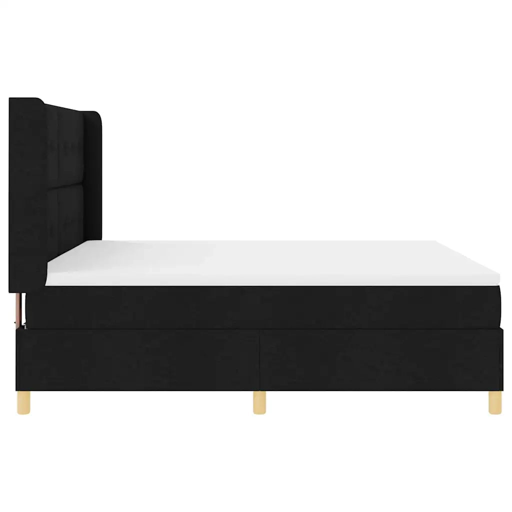 Letto a molle con strisce LED Nero 180 x 200 cm Tessuto 3343709