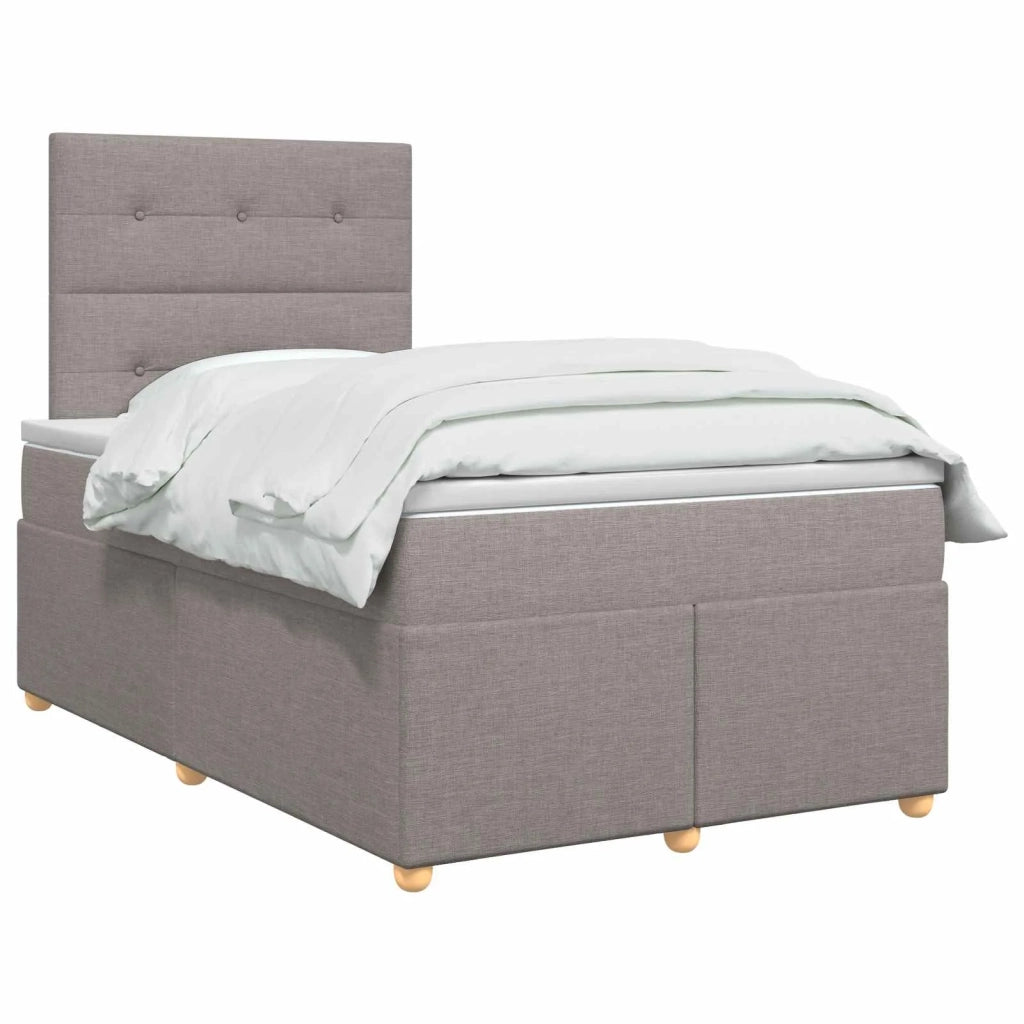 Letto box spring con materasso Tortora 120 x 200 cm Tessuto 3453862