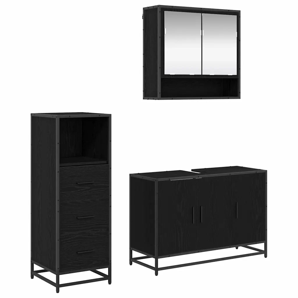Set di mobili per il bagno con cassetto 2 pcs Legno vecchio