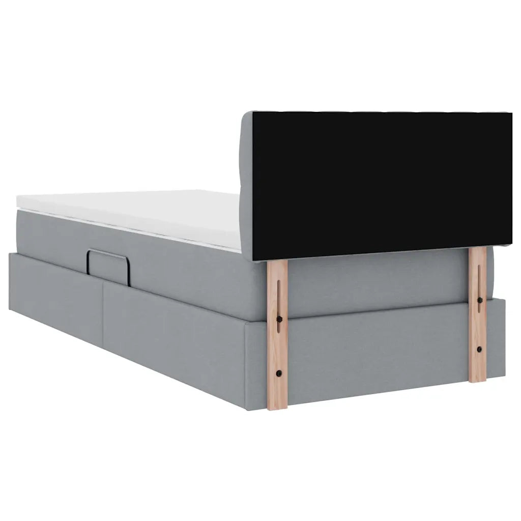 Letto con contenitore e materasso Grigio chiaro 100 x 200 cm 3370551