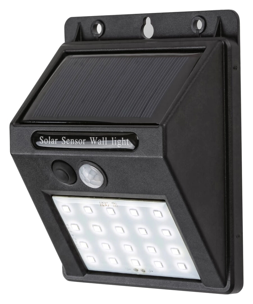 Applique solare LED 1,3W con sensore IP44 nera Rabalux