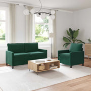 Set di divani 2 pcs Verde Scuro Velluto 3417069