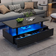 Tavolino-Xylo-Nero LED Bluetooth doppio strato