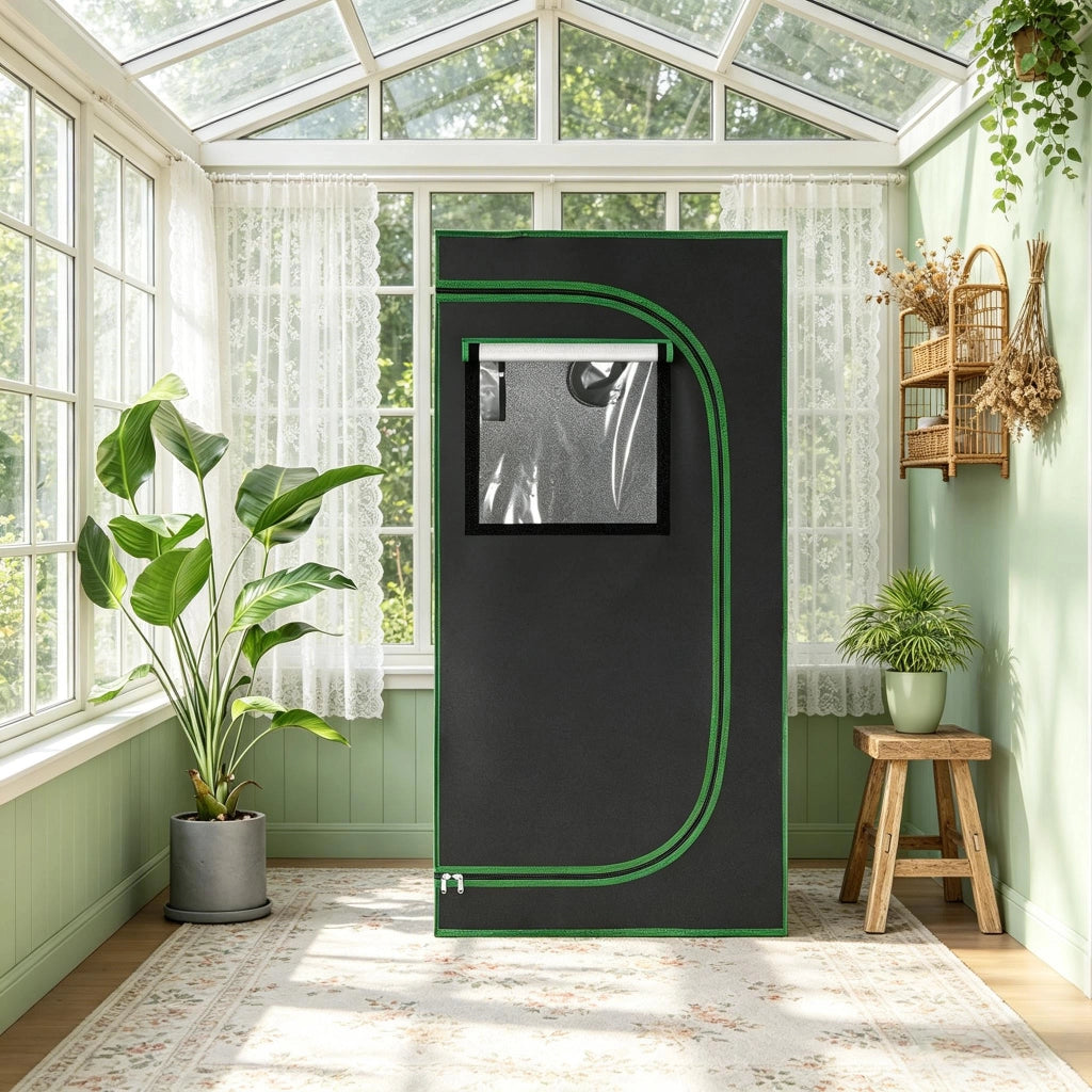 SERRA MINI 60x60x120 cm In tessuto Oxford e acciaio Nero/Verde