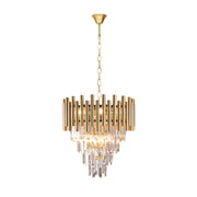 Lampadario pendente Milagro Madison ML5992 9xE14 cristallo oro
