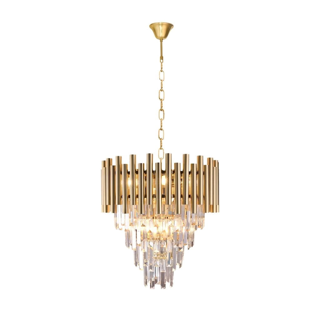 Lampadario pendente Milagro Madison ML5992 9xE14 cristallo oro