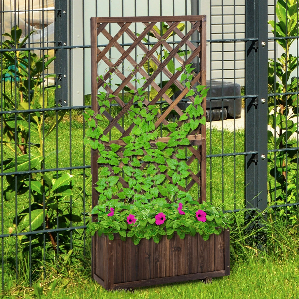Hochbeet con graticcio ¨C Minimal ¨C marrone 72.5x31.5x149.5 cm