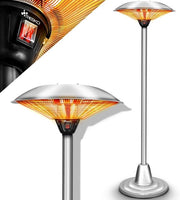 Infrarossi Caldostralatore 2500 W - Riscaldamento Elettrico per Terrazza per Interno ed Esterno con Display a LED