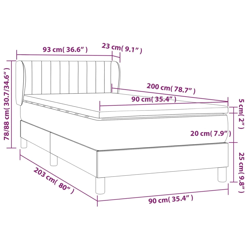 Giroletto a Molle con Materasso Tortora 90x200 cm inTessuto