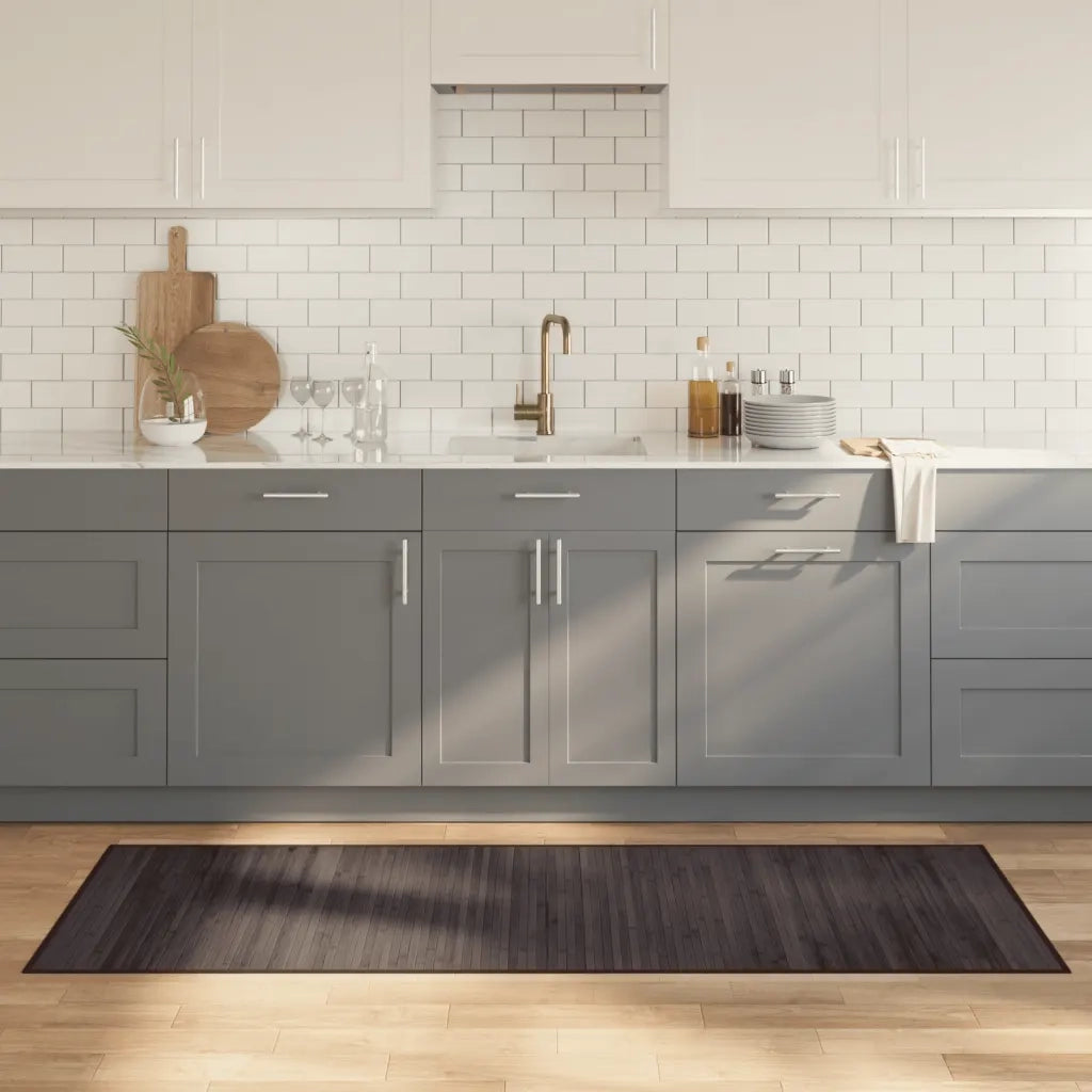 Tappeto del soggiorno | Tappeto Rettangolare Marrone Scuro 70x200 cm in Bamb¨´
