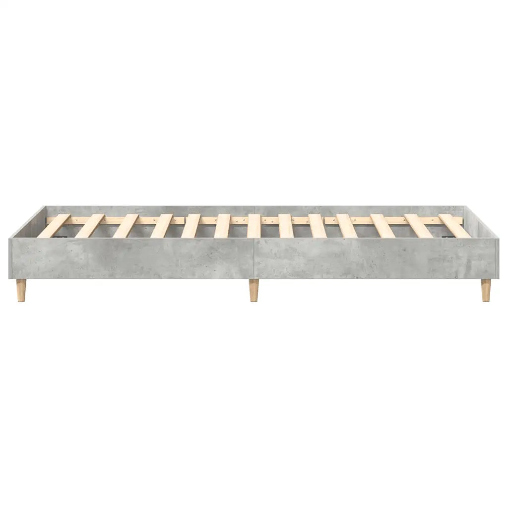 Letto singolo | Letto per adulti | Giroletto senza Materasso Grigio Cemento 75x190 cm Truciolato