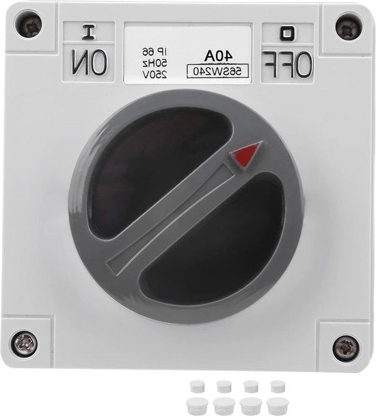 Interruttore rotativo a 2 posizioni IP66, impermeabile, 250V, polverizzato, per uso all'aperto (2P40A)