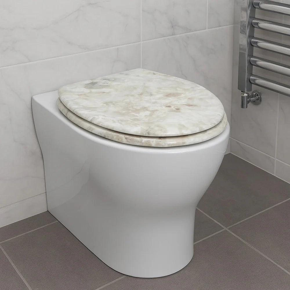 Sedile Copriwater Universale Per Bagno Effetto Marmo MDF 450x375 mm 52966A