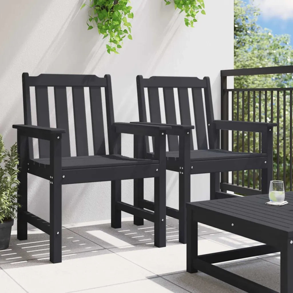 Sedia da pranzo da giardino 2 pcs Nero 65,5 x 59 x 88 cm HDPE 42006605
