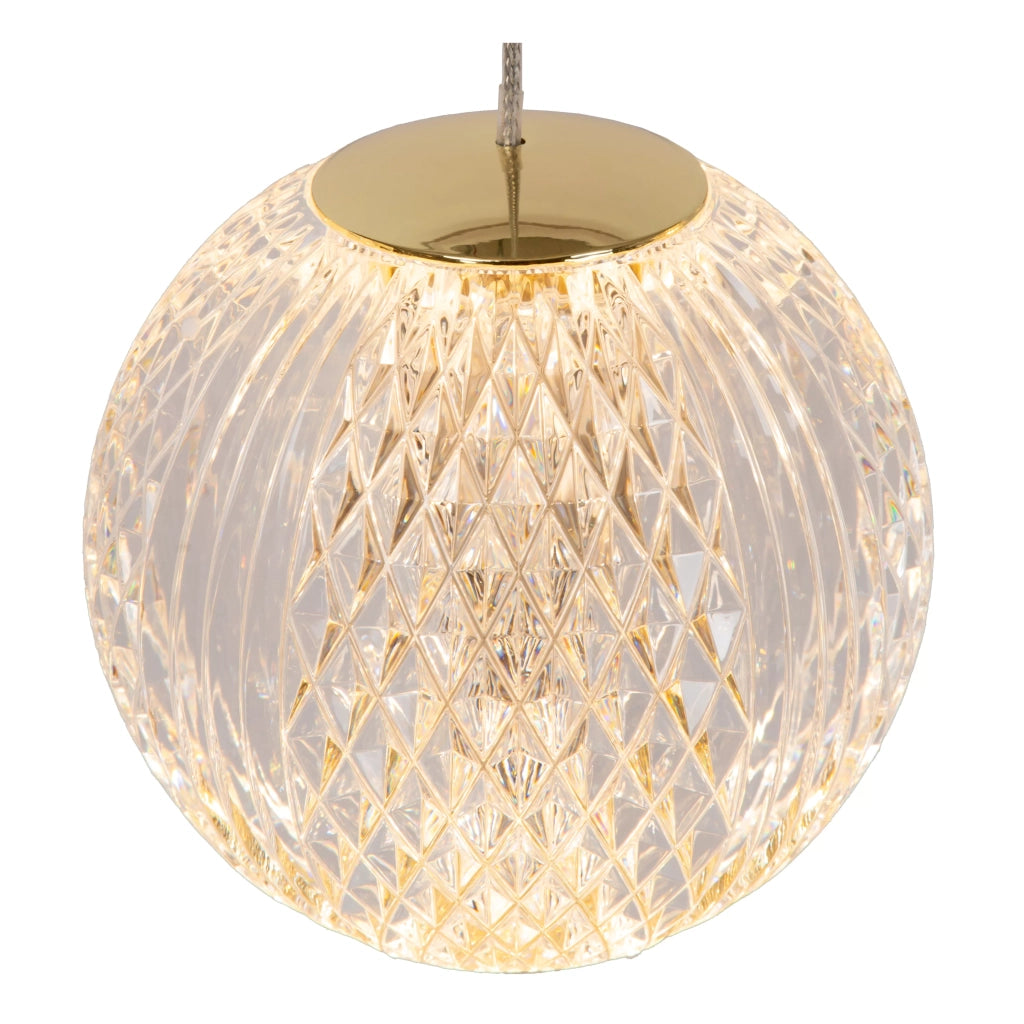 Lampada a sospensione Cintra sfere acrilico oro LED 21W Lucide