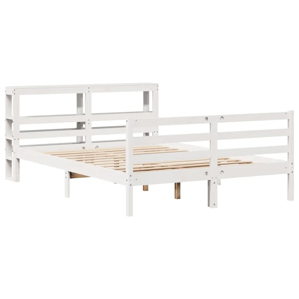 Letto senza Materasso Bianco 120x190 cm Legno Massello di Pino