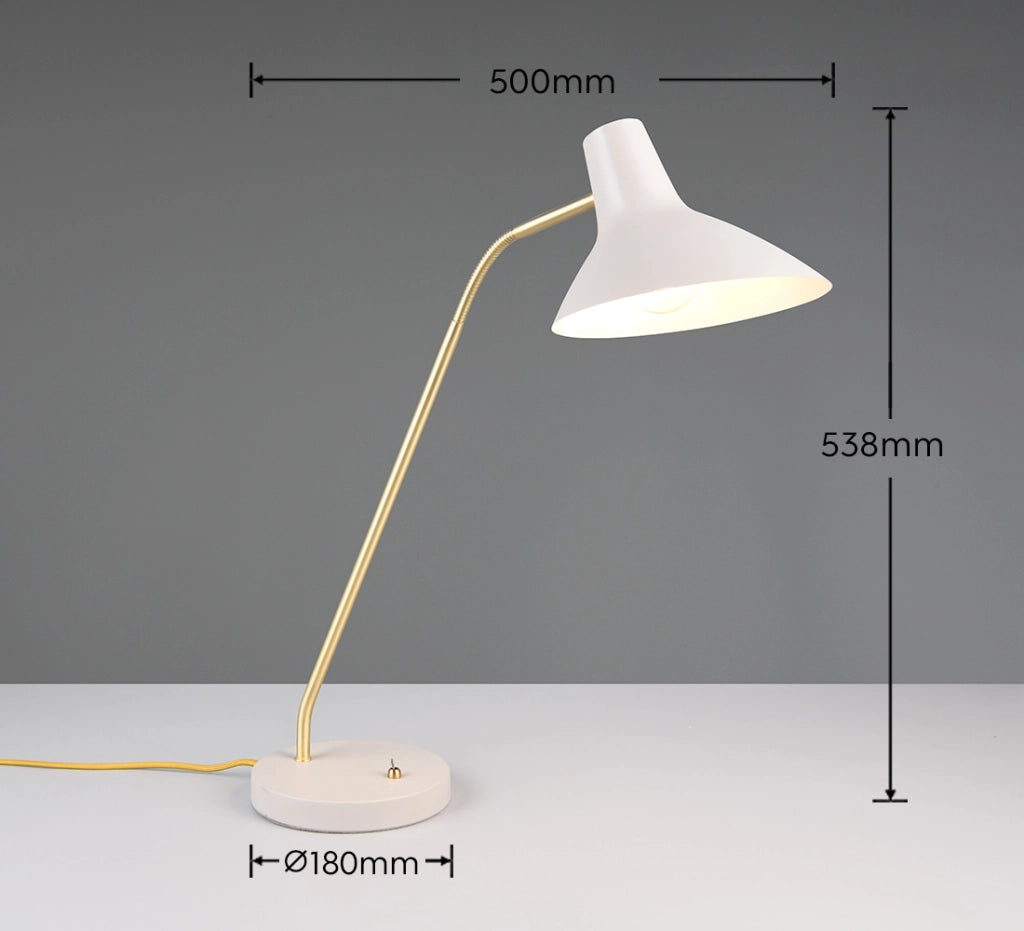 Lampada tavolo grigia ottone E27 10W Trio Traveller
