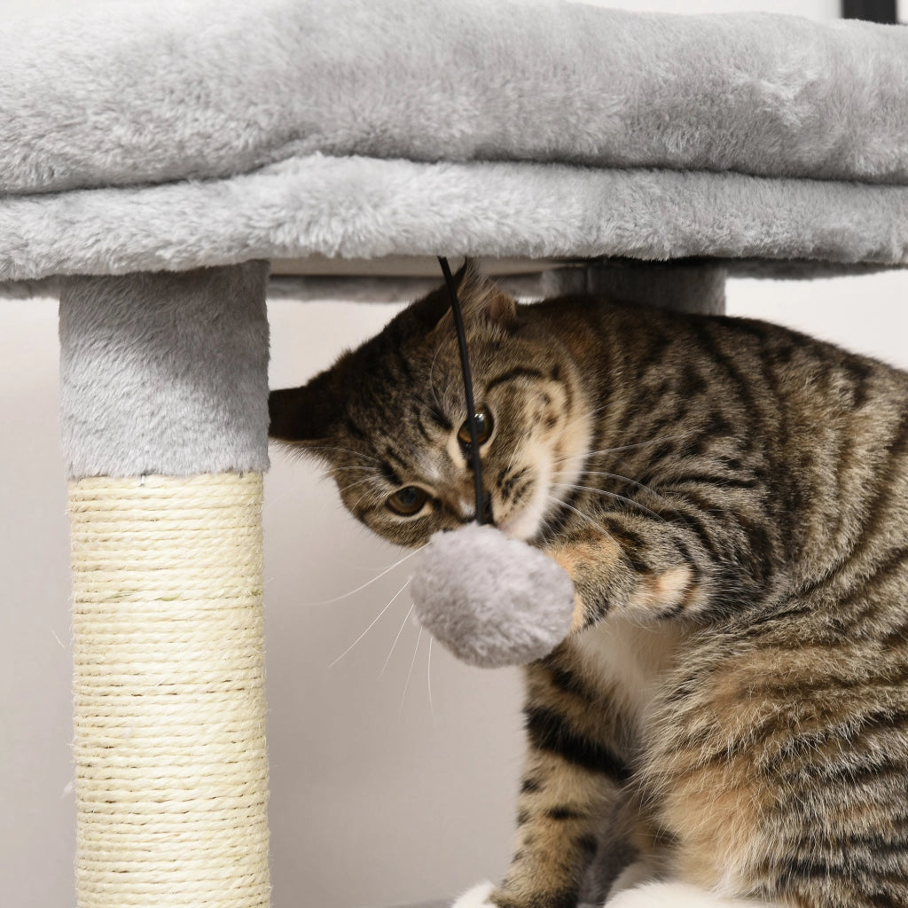 Tiragraffi per Gatti con Lettino e Casetta Multilivello ¨C Zephmum ¨C Grigio