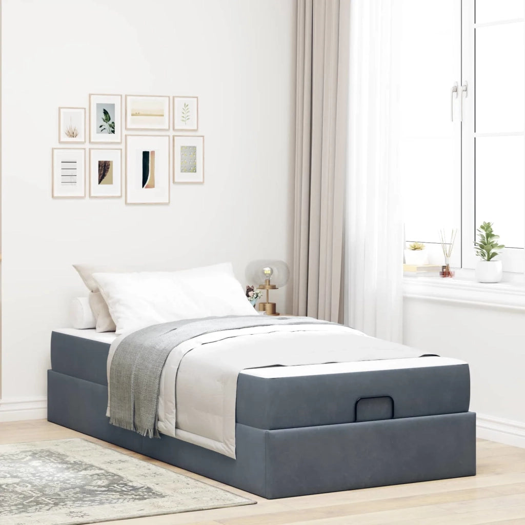 Struttura letto con materasso 2 pcs-Giroletto Grigio Sfumato Velluto 479113