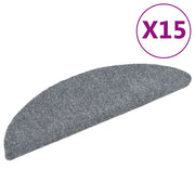 Tappetini per scale autoadesivi 15 pz | Gradini per Scale 56x17x3 cm Grigio chiaro semicircolari