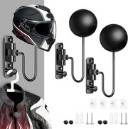 Supporto per Casco - 2 Pack - Supporto per Casco Standard - Supporto per Casco da Motocicletta - Sostegno per Parete - Sistema di Supporto per Casco - Supporto per Casco Girevole - Nero