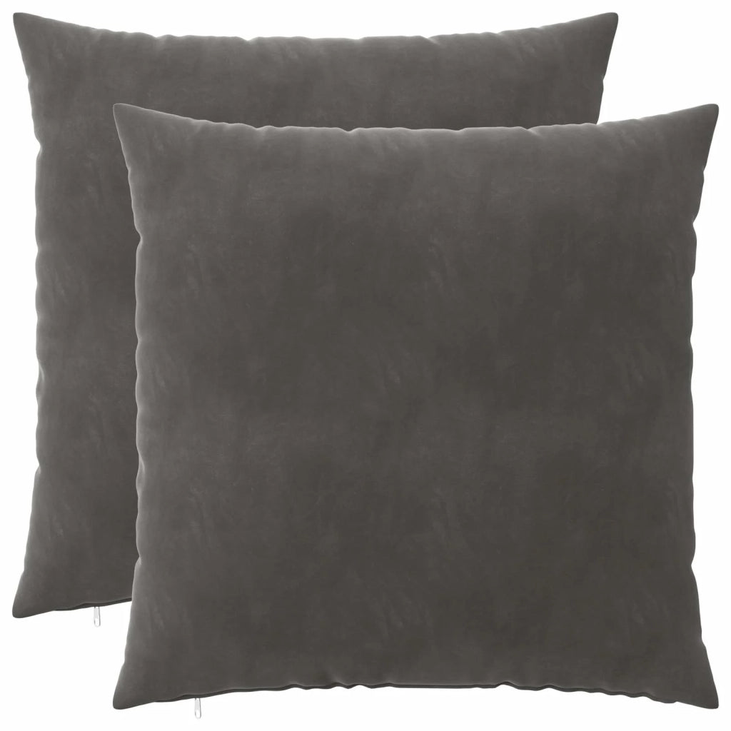 Federa 2 pcs HEERLEN Grigio Scuro 65 x 65 cm Velluto 912877