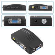 Trade Shop - Adattatore Convertitore Video Da Vga Rca S-video In Vga Out Pc Notebook Nero -