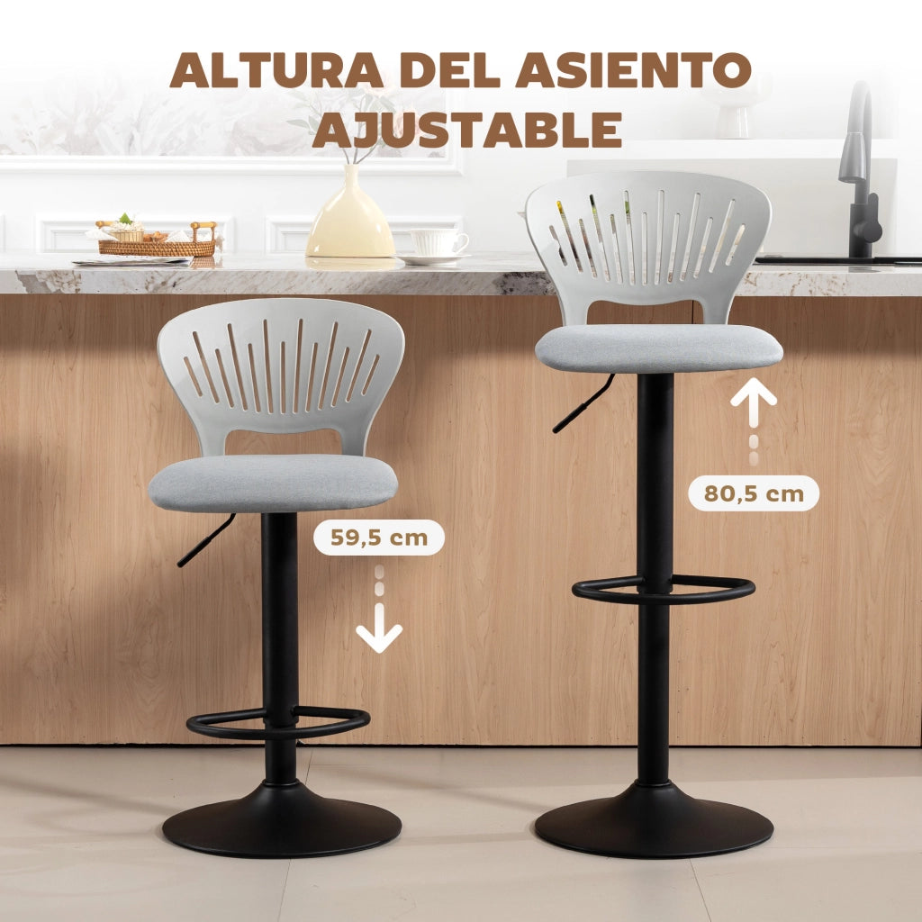 Sgabelli da Bar Girevoli Regolabili in Altezza ¨C Zephmum ¨C Grigio