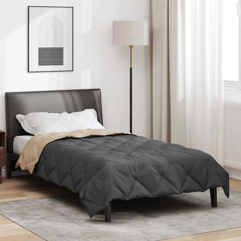 Piumone | Duvet Estivo Antracite e Talpa 200 x 135 cm Microfibra