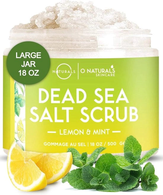 Scrub con Salgemma del Mar Morto Naturale con Olio di Limone - Esfoliante e Idratante Scrub per il Viso e il Corpo per la Rinnovazione Cutanea e l'Anti-cellulite 500gr