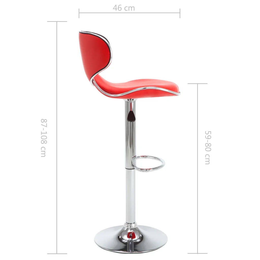 323645  Bar Stools 2 pcs Red Faux Leather 323645