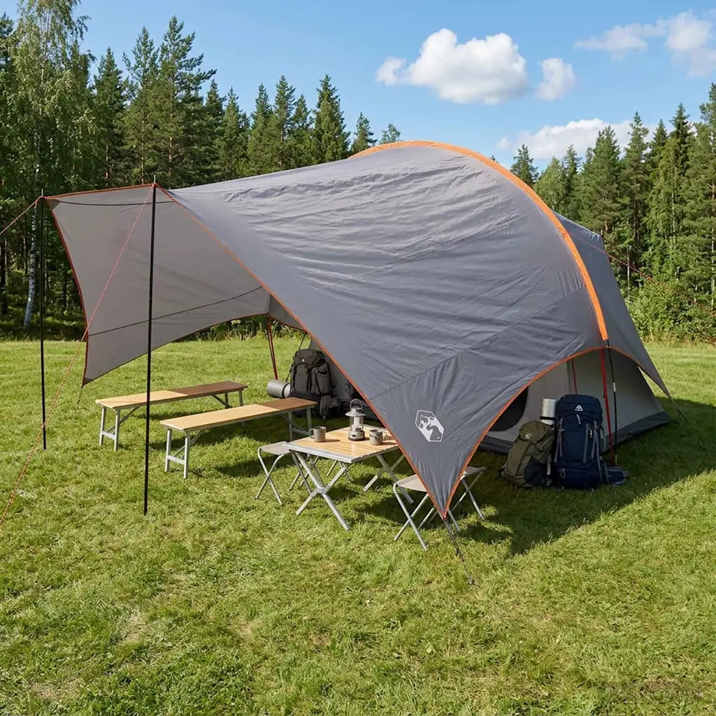 Telo da campeggio resistente all'acqua Grigio e arancione 42028593