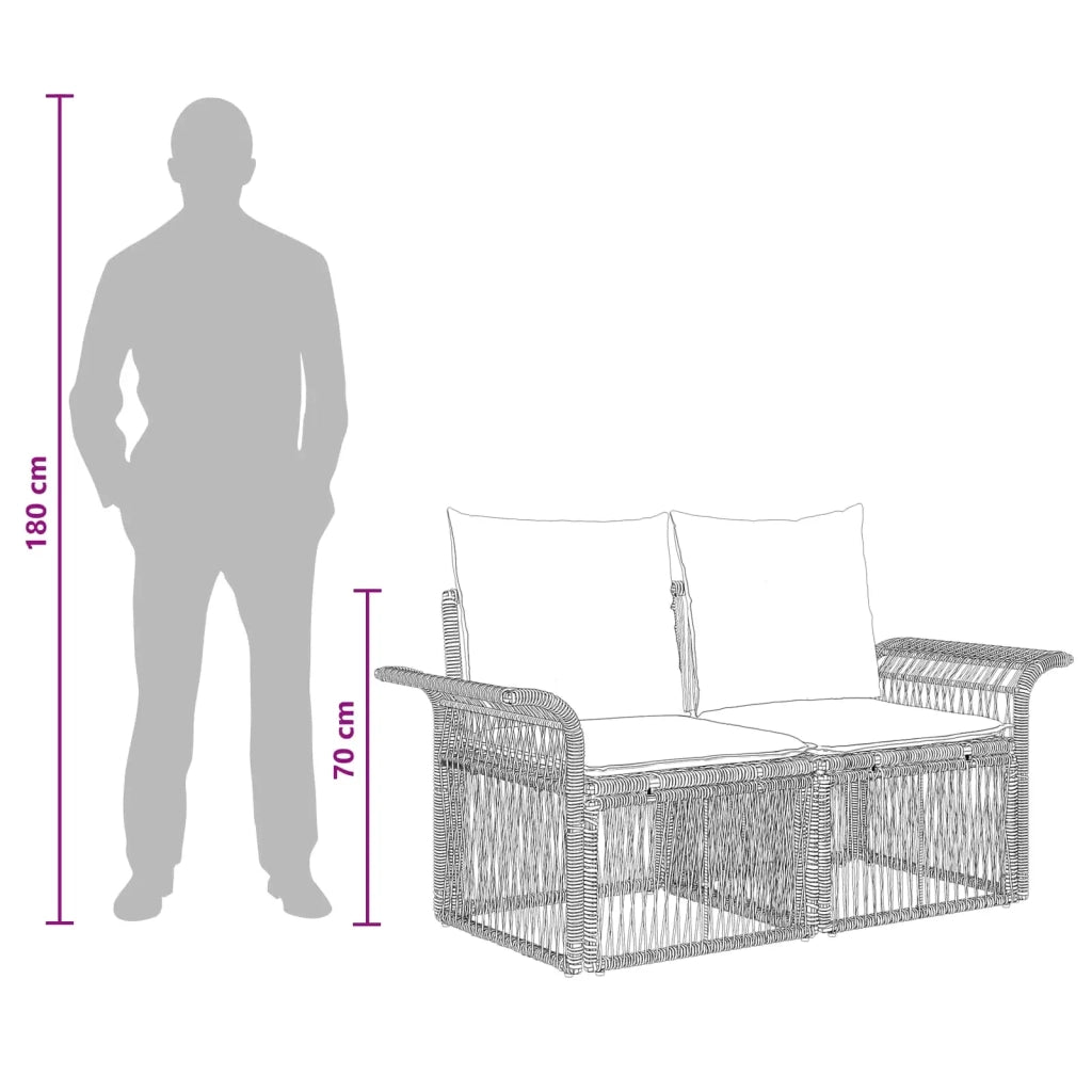 Set Divano da Giardino 13 pz Grigio polyrattan 3434981