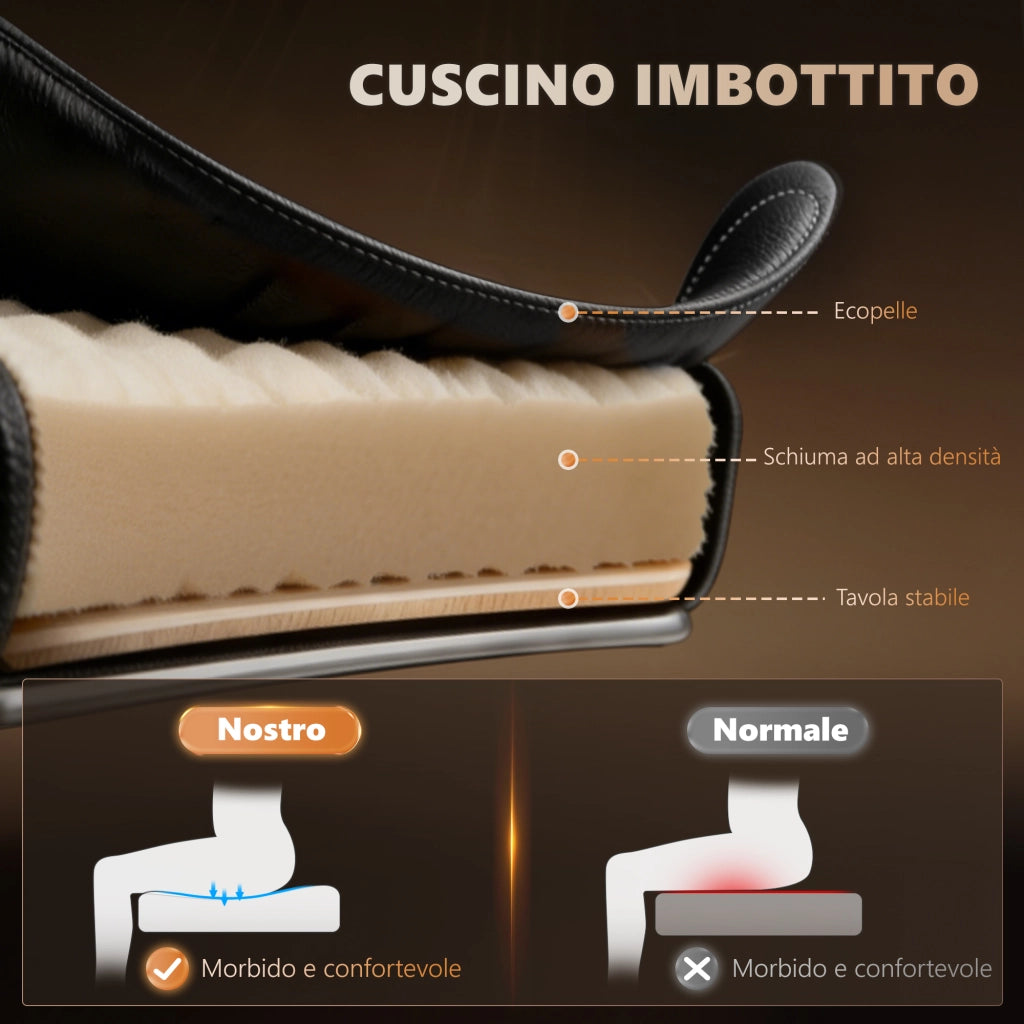 Poltrona Massaggiante Reclinabile con Poggiapiedi ¨C Minimal ¨C Nero