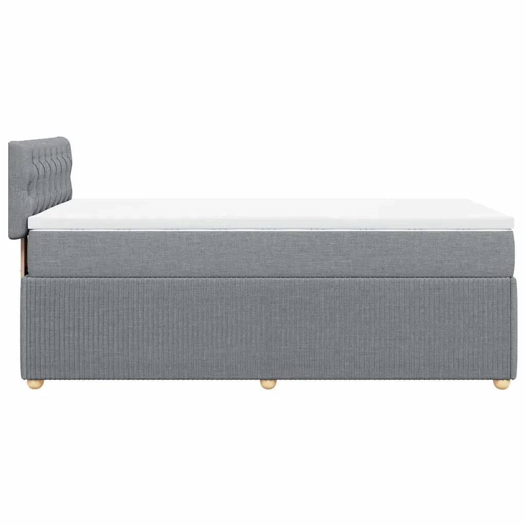Giroletto a Molle con Materasso Grigio Chiaro 80x200 cm Tessuto